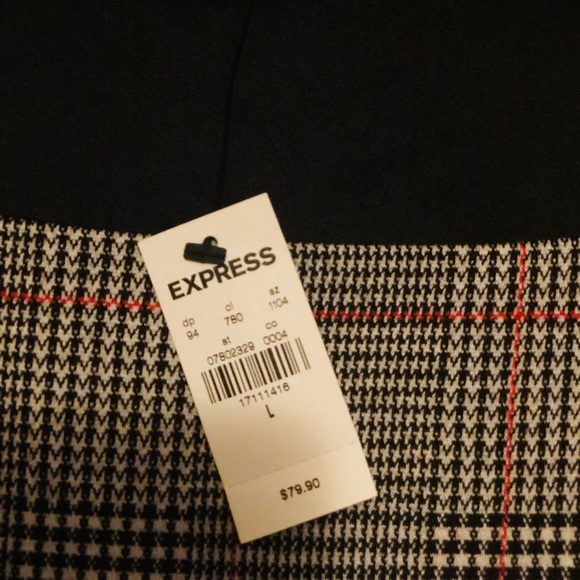 NWT EXPRESS Plaid Square Neck Sheath Dress - Picture 4 of 6